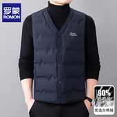 坎肩 中年90白鸭绒马甲保暖背心宽松休闲爸爸冬装 罗蒙秋冬季 新款