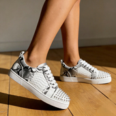 潮鞋 夜店欧美板鞋 水钻 时尚 百搭款 亮片2025新款 铆钉潮流低帮钉男鞋