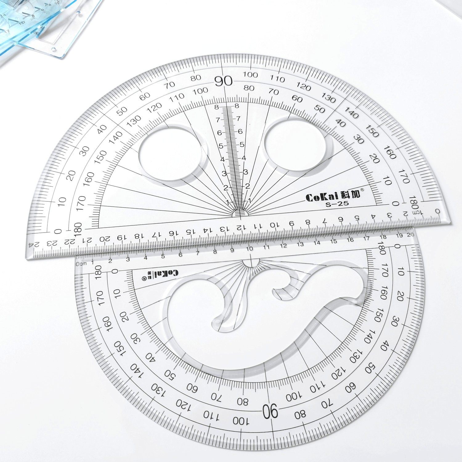 包邮大号量角器 透明半圆量角器 直径20 25cm学生量角尺 测量工具