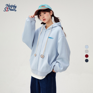诺诺公主S1N初中生加绒卫衣外套女春秋2026青少年女大童高中学生