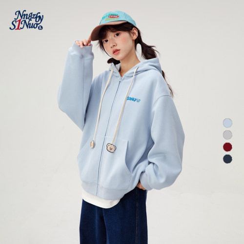 诺诺公主S1N初中生加绒卫衣外套女春秋2026青少年女大童高中学生