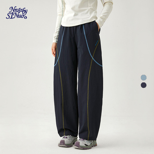 诺诺公主S1N初中生户外运动裤女春季2026新款青少年阔腿休闲裤子