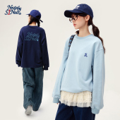 诺诺公主S1N初中生字母卫衣女2026春季 青少年宽松撞色印花T恤上衣