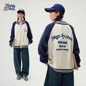 诺诺公主S1N初中生毛衣外套女2026春季 青少年学院风字母针织开衫