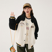 上衣元 青少年休闲韩版 气学院风外套 新款 初中生洋气百搭棒球服秋季