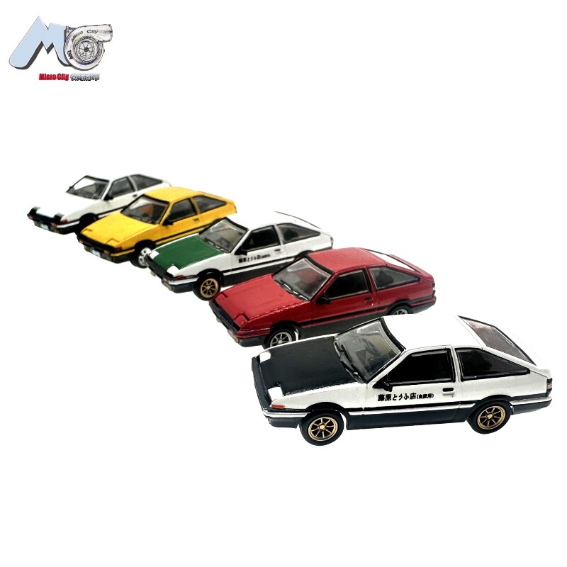 微缩都市 汽车模型1比87 HO 丰田AE86 藤原豆腐店 头文字D 1/87车