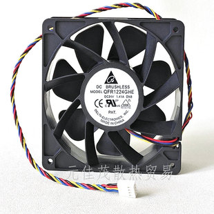 DELTA台达QFR1224GHE-DN8 24V 1.41A 12CM丹佛斯变频器散热风扇