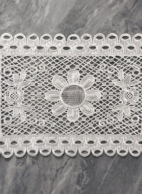 法式蕾丝桌垫ins风布艺绣花餐垫长方形桌布 田园欧式床头柜垫装饰