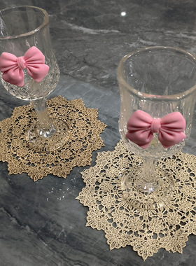 复古圆形镂空杯垫 蕾丝绣花桌布 餐桌盘碗隔热垫 布艺装饰 垫