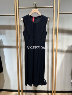 4999 EPKPA4105B 高级系列黑色圆领无袖 优雅气质收腰连衣裙小黑裙