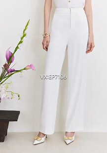 HFJEA6405A 橡筋后腰阔腿休闲裤 1999 白色时尚 大雅家春夏款
