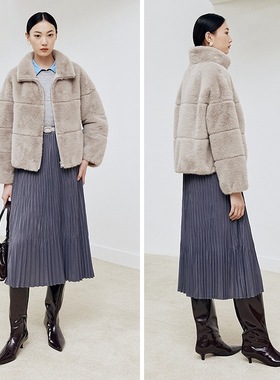 大雅家秋冬款立领拉链门襟短款大衣外套 HFKII8628A-3599