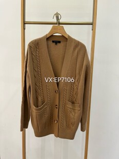 HFJAW9132A 驼色V领落肩宽松毛衣 5399 经典 大雅家秋冬款