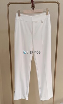 春夏款白色气质OL风裤脚开叉直筒长裤 EGIPA6436A-1699