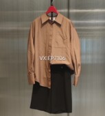 秋冬款 2399 EGIAC2105A 驼色廓形宽松偏大长袖 衬衫