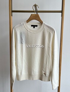 大雅家秋冬款米色圆领宽松套头山羊绒毛衣 HFJIG9571A-3999