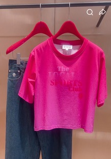 EGKPC5332B T恤 999 粉色长绒棉圆领宽松印花短袖 春夏款