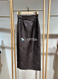 秋冬款咖色民族提花直身开衩半裙铅笔型半身裙 EGJIA3507A-3299