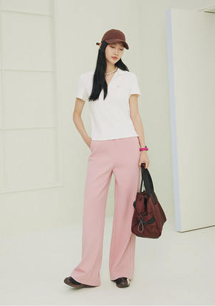 大雅家春夏款翻领坑条肌理修身短袖T恤衫 HFKPC5302A/C-1399