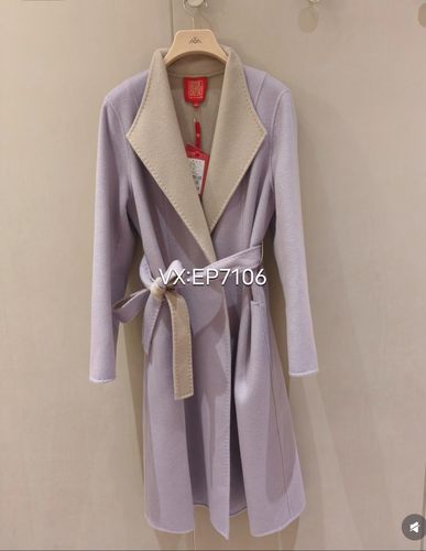 秋冬款阿里丝羊毛羊绒经典长款立交领如意大衣 EPIIW8319B-14999