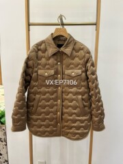 大雅家秋冬款驼色休闲廓形菱形衬衫式羽绒服 HFJIAY920A-4999
