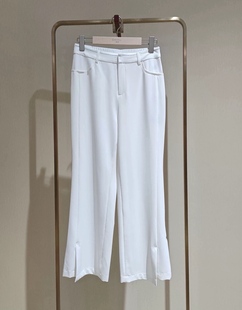 HFKPA6402A 百搭开衩喇叭九分裤 1999 白色时尚 大雅家春夏款