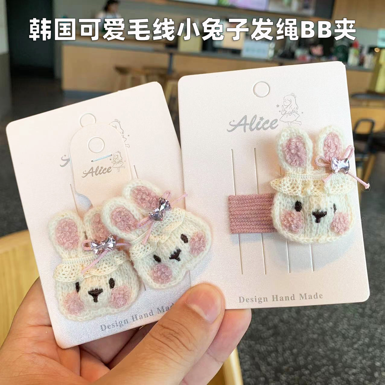 可爱兔子女宝宝发夹不伤发女童皮筋夹子头饰发卡儿童头绳发圈发饰