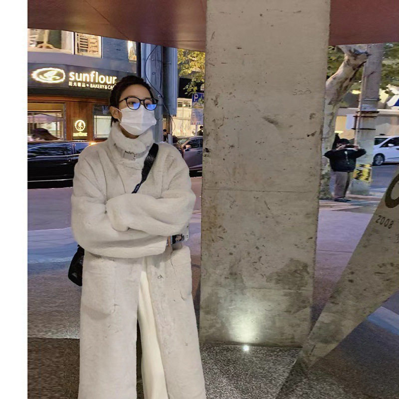皮毛一体外套女皮草中长款水貂绒