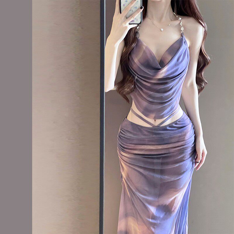 严比基尼泳衣女2026新款分体三件套长裙性感聚拢海边度假泳装