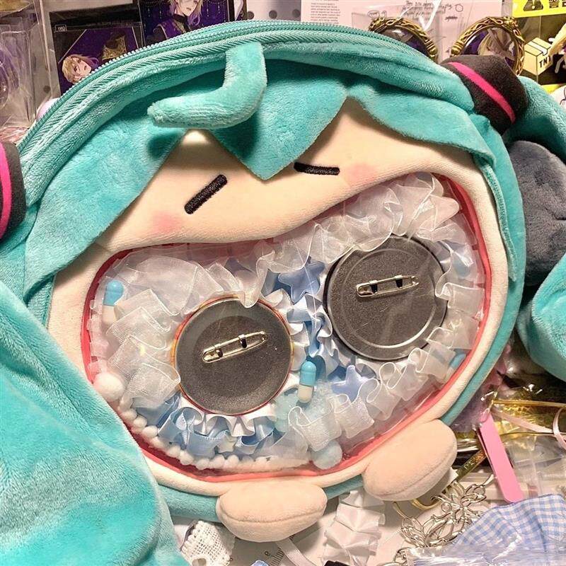 初音未来痛包diy材料大嘴痛包扎板PVC大嘴包定制板吧唧扎包透明板图片