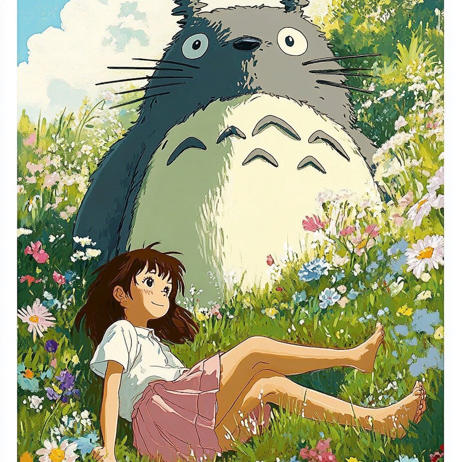 带框钻石画龙猫女孩diy钻石绣卡通马赛克拼图粘贴画满钻相框人物