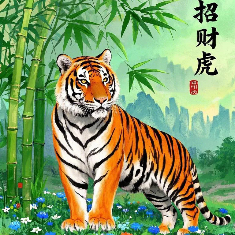 带框钻石画招财虎diy钻石绣卡通马赛克拼图粘贴画手工学生