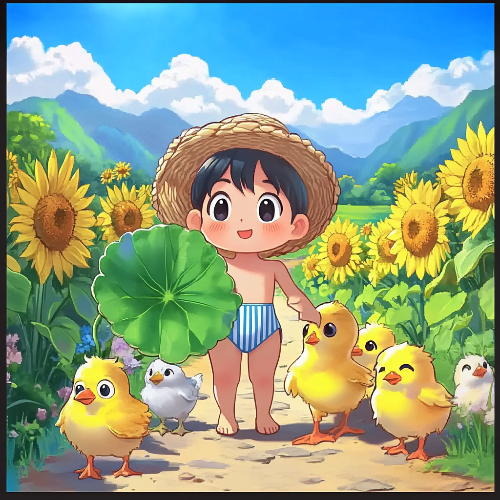 带框钻石画草帽小孩小鸡diy卡通马赛克拼图粘贴画学生手工作业