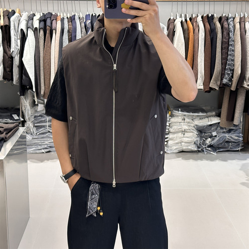 冬季新款潮牌立领羽绒服马甲外套