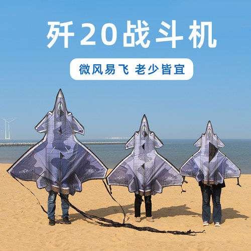 潍坊新款歼20风筝飞机战斗机卡通网红微风易飞儿童手持大人专用