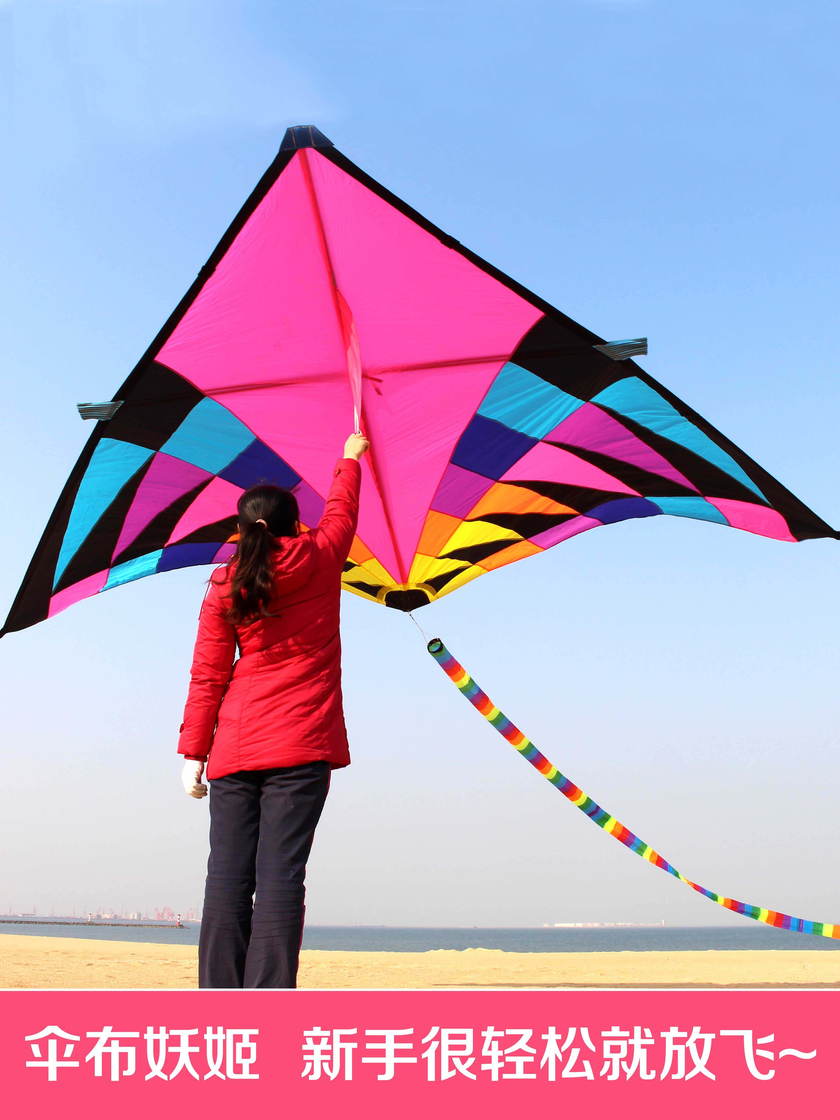 潍坊风筝 高档伞布妖姬风筝 巨型大型成人大三角风筝 好飞易飞