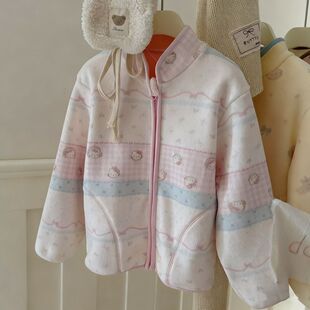 女宝奥粒绒加厚外套秋冬季2025款儿童深冬幼儿园校服神器内胆棉衣