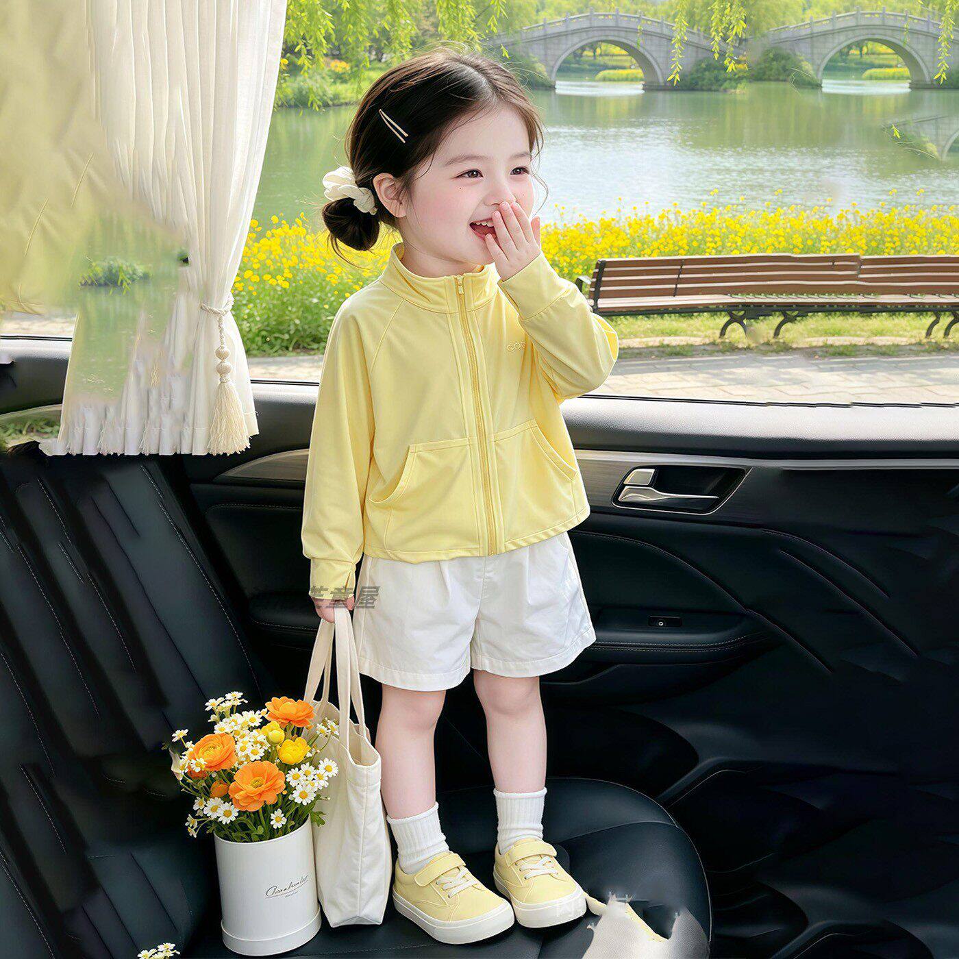 2026新品上新女宝夏季轻薄冰丝防晒服儿童洋派抗UV透气宽松皮肤衣