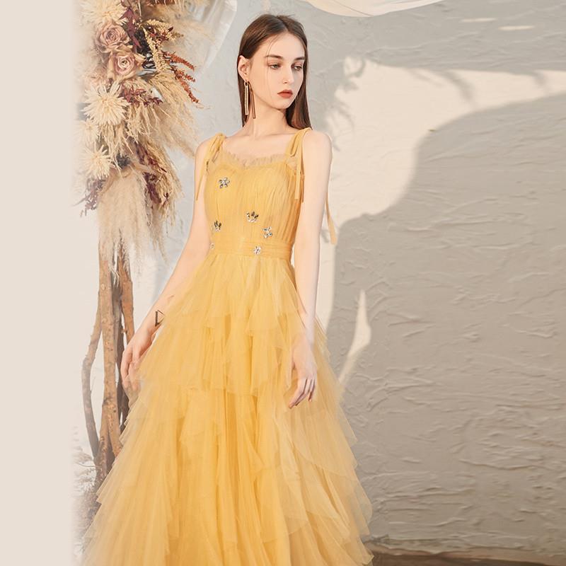 吊带小晚礼服裙女赫本风