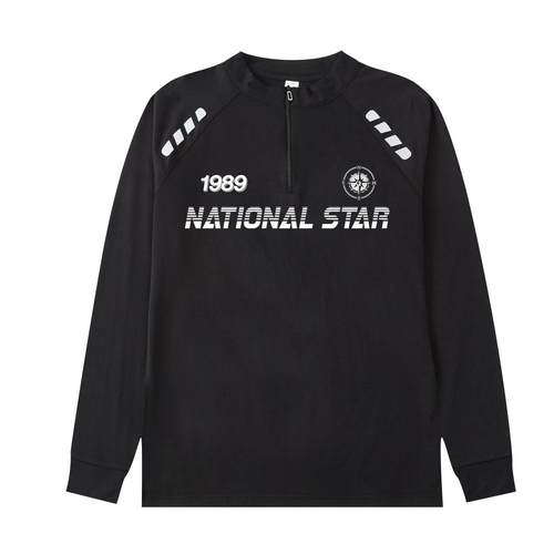 美式运动风黑色反光半拉链长袖卫衣男速干健身跑步篮球训练服国潮