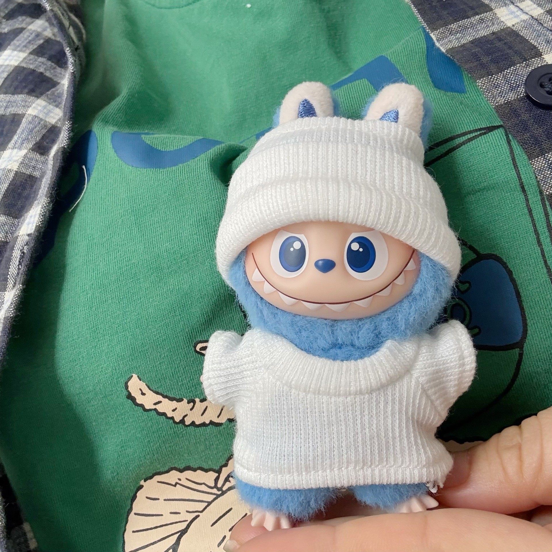 LABUBU4.0心底密码搪胶毛绒挂件小鼻噶公仔衣服白色弹力衫套装,模玩/动漫/周边/娃圈三坑/桌游,潮玩娃衣,淘宝优惠券,粉丝福利购,淘宝优惠卷