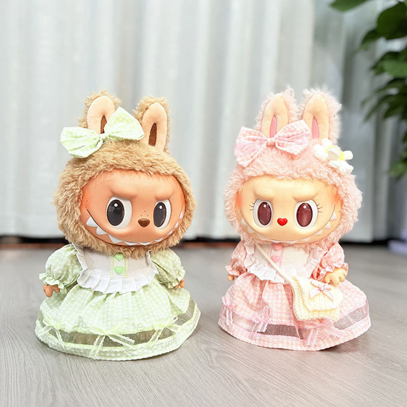 38cm拉布布搪胶毛绒娃娃衣服Labubu公仔衣服MOKOKO裙爱心格子裙女,模玩/动漫/周边/娃圈三坑/桌游,潮玩娃衣,淘宝优惠券,粉丝福利购,淘宝优惠卷