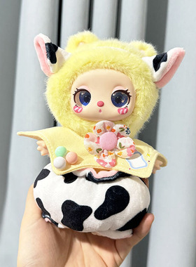 仅售娃衣】16cm莉拉LUKY CAT挂件玩偶着替毛绒娃娃衣服小奶牛套装