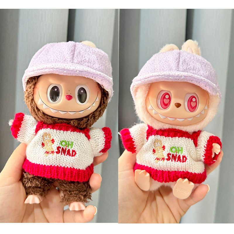 仅衣服] 一二代钥匙扣Labubu衣服挂件拉布布饼干人毛衣+紫鸭舌帽,模玩/动漫/周边/娃圈三坑/桌游,潮玩娃衣,淘宝优惠券,粉丝福利购,淘宝优惠卷