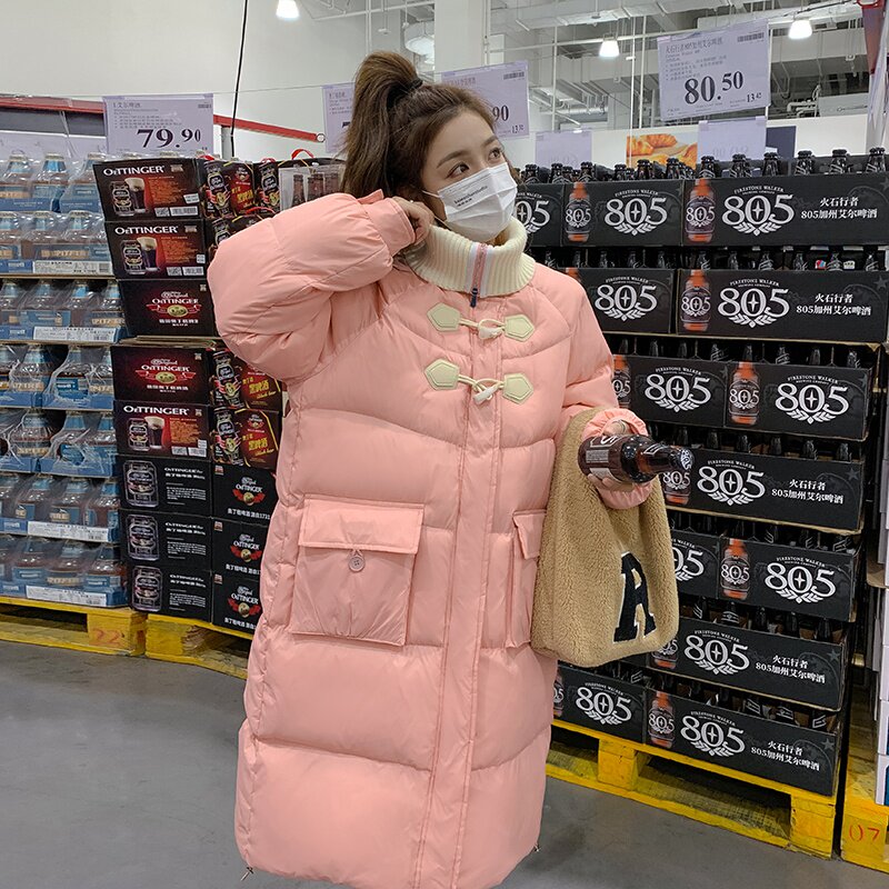 【现货】牛角扣中长款棉服外套235-9956-P195-控278,女装棉衣/棉服,金十上