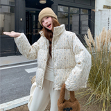 新款碎花减龄加厚90羽绒服外套235-2568-P305-控438，女装羽绒服，金十上