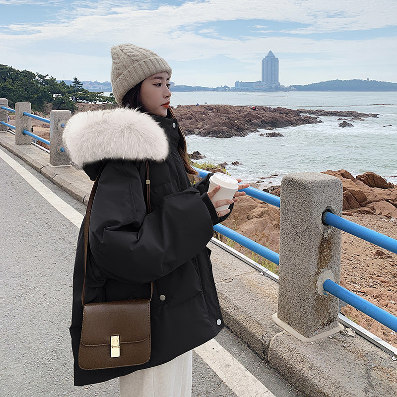新增色  短款大毛领棉衣235-M602P165K248图片