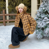 新款格子拼接90羽绒服加厚外套235-2563-P305-控438，女装羽绒服，金十上