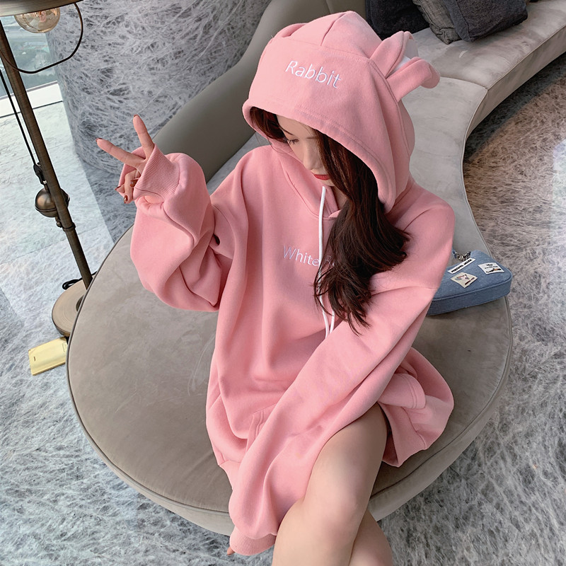 现货春新可爱兔耳朵卫衣235-N0100-P95，控148,女装卫衣/绒衫,金十上