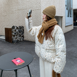 新款碎花减龄加厚90羽绒服外套235-2568-P305-控438，女装羽绒服，金十上